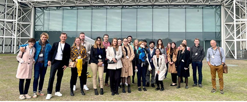 Attendees to the 14th NYRA Meeting in front of the Sainsbury Centre, one of the most prominent university art galleries in Britain, and a major national center for the study and presentation of visual art.