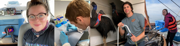 Photos of Travelling Fellowship recipients in various research locations