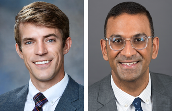 Portrait photograph of Michael Gundry (left) and Vijay G. Sankaran (right)