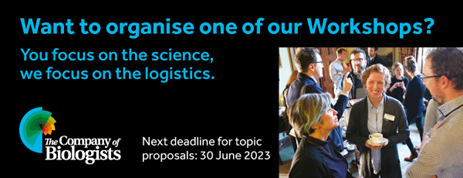 Advertisement of workshop with the catch line "you focus on the sicence, we focus on the logistics"  