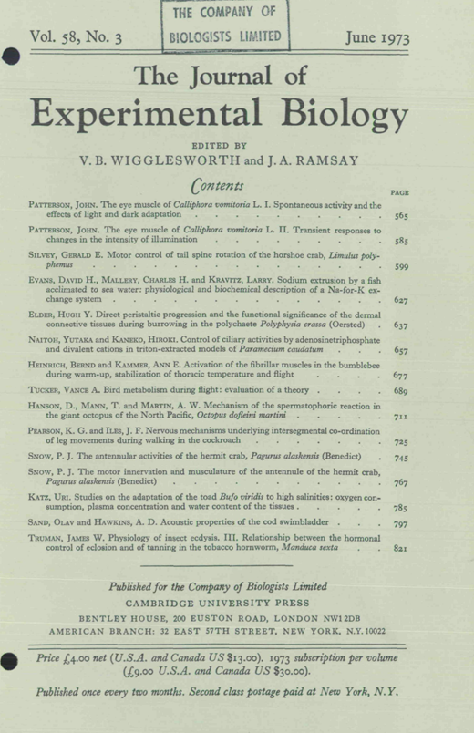 Physiology of Insect Ecdysis | Journal of Experimental Biology | The ...
